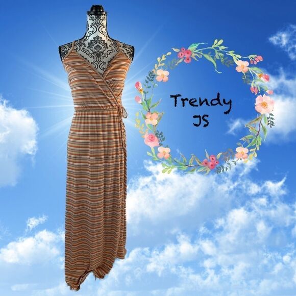 NWT Trendy JS striped maxi dress - Picture 1 of 8
